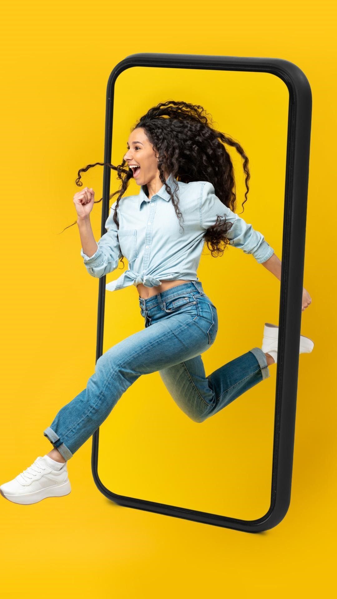 Дитина/підліток “виривається” зі смартфона — символ "залежність від гаджетів у дітей" та потреби зменшити екранний час