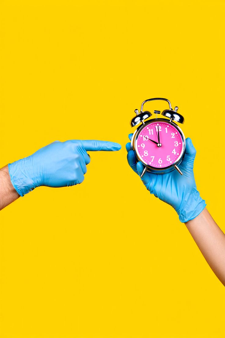 Часовий пояс і навчання - будильник у руках на жовтому фоні — різниця в часових поясах для онлайн-навчання